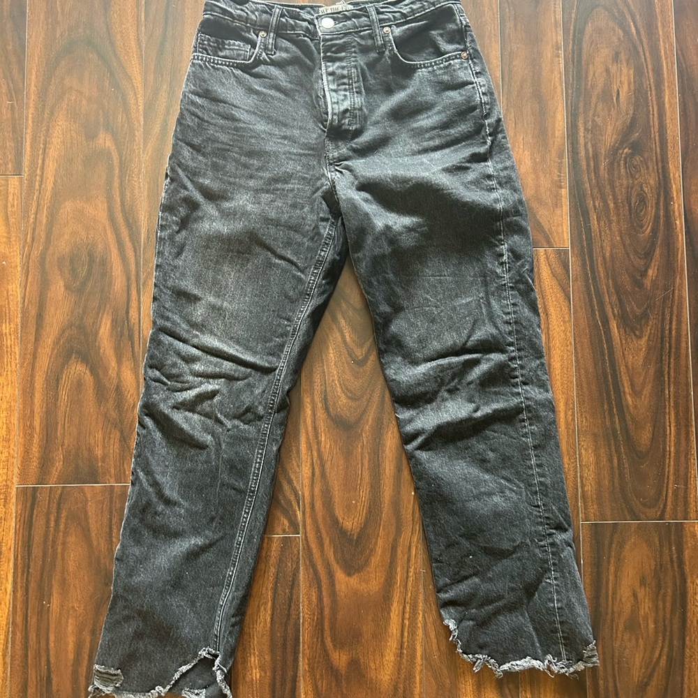 Distressed Black Denim Jeans
